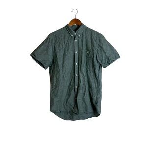 Matinique green linen‎ blend button down shirt